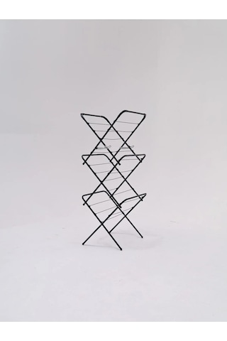 Romee Pratik Katlanır 3 Katlı Çamaşır Kurutmalık Askısı Antrasit Gri Siyah