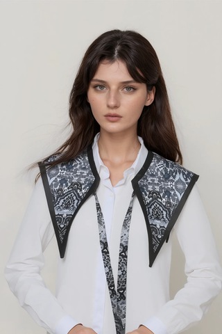 Walkenzo Bohem Stil Etnik Desenli Kadın Omuz Şalı Siyah