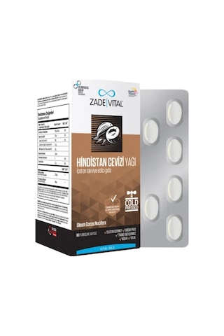 Zade Vital Hindistan Cevizi Yağı 1000 Mg 60 Kapsül