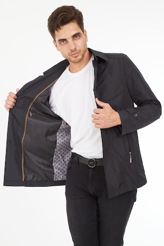 Sposo 1089 Su İtici Kumaş Baharlık Siyah Erkek Trençkot Siyah