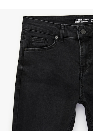 Koton Normal Bel Pamuklu Skinny Fit Jean Pantolon - Michael Jean Siyah 6sam40014nd Siyah