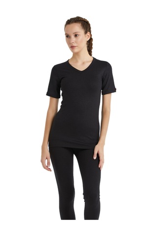 Blackspade Unisex Termal Tişört V Yaka, Isı Tutucu Kışlık İç Giyim 1263 Siyah