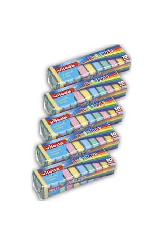 Vileda Rainbow 10'Lu Bulasik Süngeri 5'Li Paket