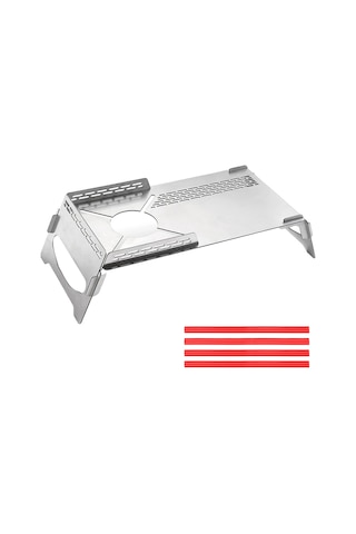 Padalink Soto310 Taşınabilir Paslanmaz Çelik Kamp Masası Ve Isıya Dayanıklı 4 Bacak Kılıfı Seti Gümüş