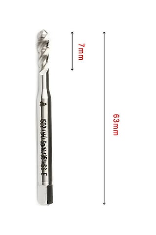Mte M4x0,7 Normal Vidalı Helis Kanallı Makina Kılavuzu Hss - E Dın 371/c