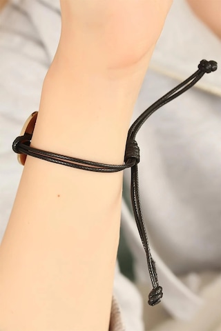 Love Aşık Siyah Deri İpli Unisex Mood Bileklik