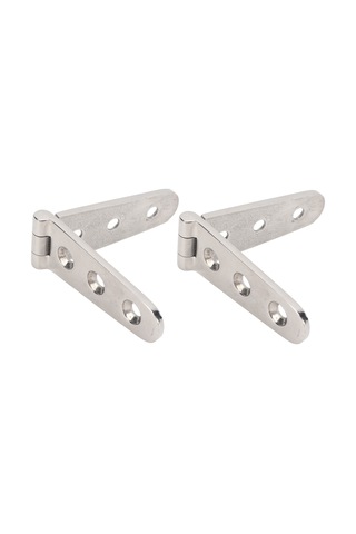 Lemestar 316 Paslanmaz Çelik Marine Menteşe - Açık Kapı, Gemi/ev Kabin Uygulamaları - 152x30mm, 4mm Kalınlık, 2 Adet Üç Delikli Uzun Tip