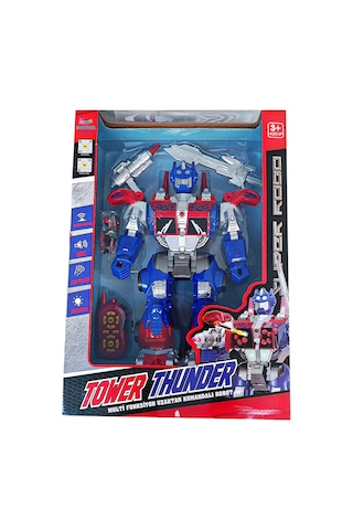 Uzaktan Kumandalı Dev Boy Optimus Prime Bumble Bee Transformer Mermi Ve Disk Atan Oyuncak Robot Lacivert