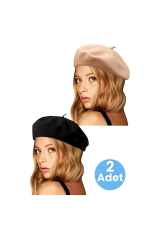 Uniquetrenders Kadın Fransız 2'li Ressam Bere Vizon Siyah Siyah - Vizon