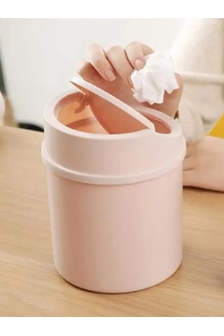 Maoyaya Mini Masaüstü Kutusu Küçük Çöp Tüp Kapaklı Tenekesi Yatak Odası Çok Renkli Çok Renkli
