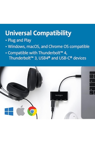 Kensington Ch1200 Usb-c 10gbps 4-port Hub, 4 Usb 3.0 Ile Usb Tipi