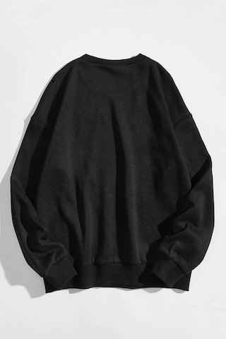 Tarzsokak Erkek Siyah Ters Brooklyn Baskılı Kapüşonlu Sweatshirt
