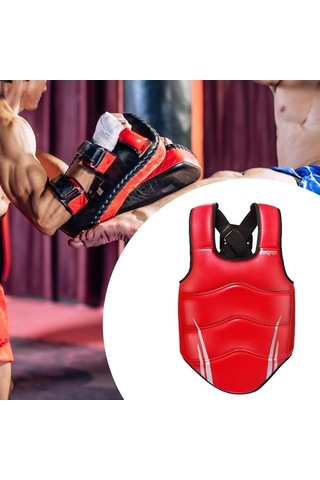 Pazly Suntek Karate Göğüs Koruyucu Elastik Boks Spor L Kırmızı Renk Kırmızı