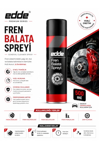 Edde Araba Araç Oto Fren Balata Spreyi Temizleyici 500 Ml Oto Bakım Ürünleri