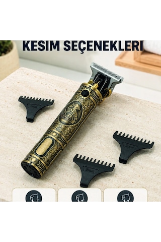 Profesyonel Saç Ve Sakal Tıraş Makinesi 1500 Mah Bataryalı 1 2 3 Mm Taraklı