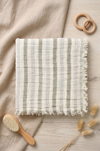 Çift Katlı Müslin Bebek Pike Örtü Yenidoğan Battaniyesi 85x95 Cm Bebek Pikesi Puset Örtüsü Haki