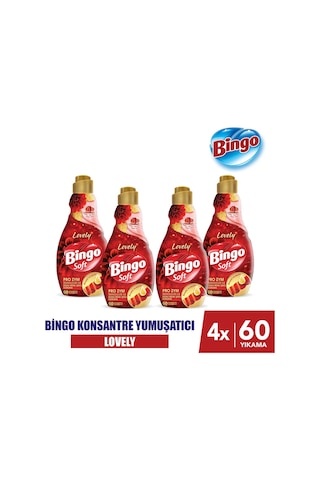 Bingo Soft Konsantre Çamaşır Yumuşatıcısı Lovely 4 x 1440 ML