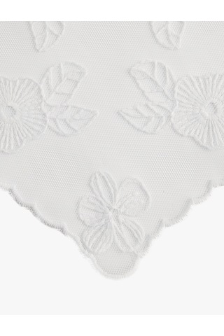 Koton İşlemeli Çiçekli Üçgen Bandana Beyaz 6sak50065aa
