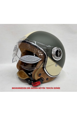 Nero Tk-06 Şefaf Vizörlü Yarım Açık Kask Mat Y4 Çok Renkli