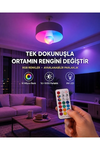 Kumanda Destekli Çok Renkli Akıllı Led Ampul Yeni Nesil Diğer