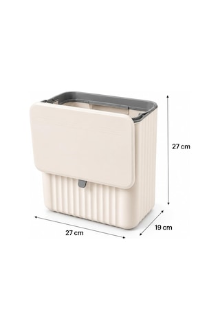 Askılı Mutfak Dolap Kapağı Çöp Kovası 15 Litre, Katlanabilir Tezgah Altı Çöp Kutusu, Dolap İçi Ve Dışı Kullanım, Kapaklı Taşınabilir Çöp Sepeti, Beyaz Çok Renkli