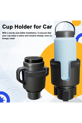 Honmex Kamyon Ve Araçlar İçin Siyah Büyük Kap Saklayıcı, 75-112mm Çaplı Termos/kahve Bardakları, Kayma Engellendirme, Abs Malzeme, Evrensel Uyumlu Siyah