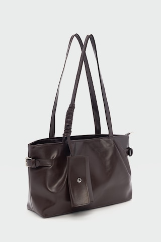 Bybo Vintage Omuz Çantası Kahve Kahverengi - Siyah - Bej