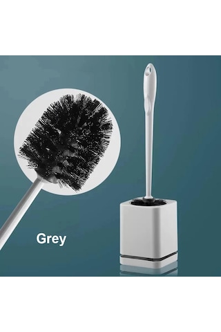 Gri Wıkhostar Kıl Tuvalet Fırçası Duvara Monte Uzun Saplı Tuvalet Fırçası Kurutma Tutucu Banyo Depolama Banyo Temizleme Fırçası