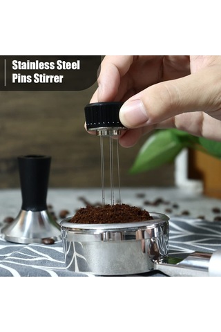 2'si 1 Arada 53mm Karıştırıcılı Espresso Kahve Sabotaj Gümüş Gümüş