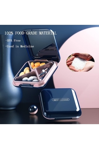 Maoyaya Küçük Hap Kutusu, Su Geçirmez Çantalar İçin Kompakt Vitamin Ilaç Tutucu Beyaz