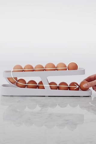 Thentech 2 Katmanlı Yumurta Standı Yumurta Standı Yeni Nesil Dolap İçi Beyaz