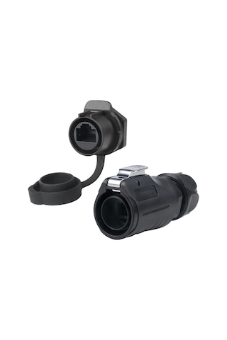 Lp-20 Rj45 Konnektör Seti Ip68 Su Geçirmez Siyah