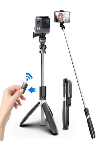 Telefon Ve Kamera Uyumlu Bluetooth Tripodlu Selfie Çubuğu 19-10
