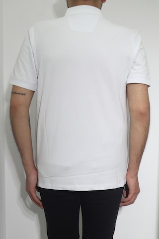 Santa Dmctekstil Erkek Desenli Spor Kesim Rahat Kalıp Polo Yaka T-shirt Beyaz