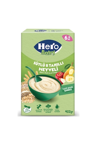 Hero Baby Sütlü 8 Tahıllı Meyveli 400g X6