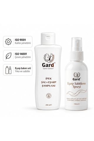 Gard Eşarp Bakım Seti - İpek Şal Eşarp Şampuanı 200 Ml + Eşarp Sabitleme Spreyi 150 Ml