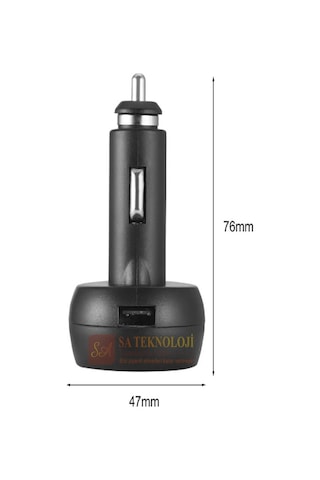 Araç Voltmetre 3in1 Mavi-kırmızı
