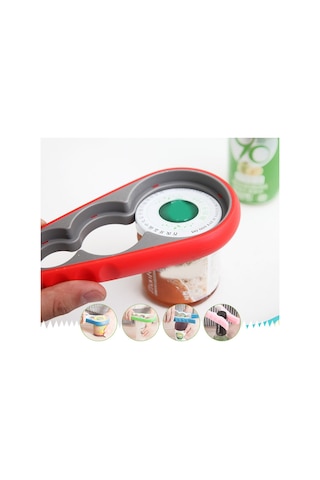 Ranyeek Kırmızı Dört İşlevli Ev Aletleri: Kapağı Açıcı, Sise Açıcı, Torba Açıcı Ve Sıkıcı - Ev Kullanıma Uygun, Dayanıklı Malzeme Kırmızı