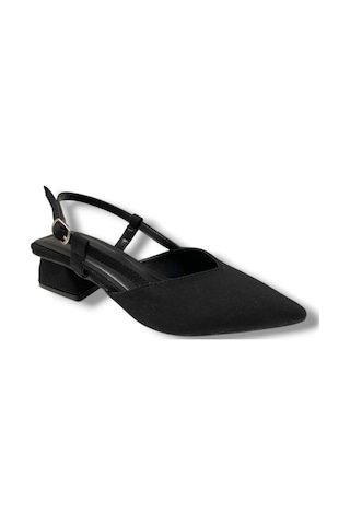C-shoes 6004-25 V Ağız Kısa Topuk Kadın Ayakkab Siyah
