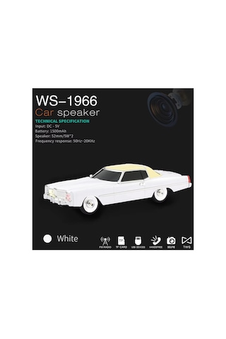 Cadillac Eldorado Nostaljik Araba Şeklinde Bluetooth Speaker Şarjlı Kablosuz Hoparlör