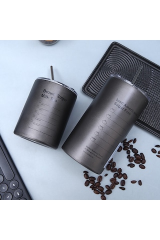 Mufunye 600ml Gri 304 Paslanmaz Çelik Termos Bardak, İki Yollu İçim, Sürekli Soğuk/sıcak Tutar, Taşınabilir, Outdoor Kafe Ve Spor İçin