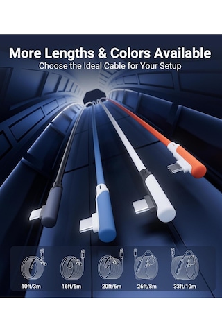 10 M Usb-c Vr Kablo Quest2/quest Pro/pico 4 Uyumlu Yüksek Hızlı Bağlantı Kablosu Siyah