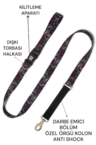 Caramelos Köpek Gezdirme Tasması, Bağlama Kilitli, Anti Shock 6 Çok Renkli