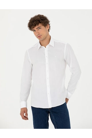 Pierre Cardin Erkek Beyaz Gömlek Basic 50277645-vr013 Beyaz