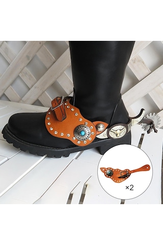 Suntek 2x Tokalı Mahmuz Kayışı Binicilik Mahmuz Kayışı Kahverengi