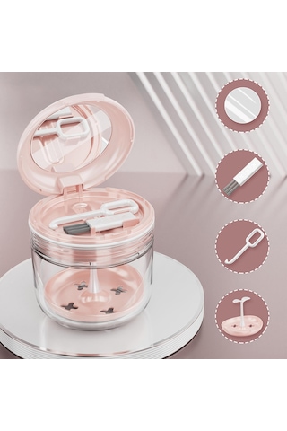 Dolıty Protez Çantası Tutma Ortodontik Kupası Seyahat Için Pembe