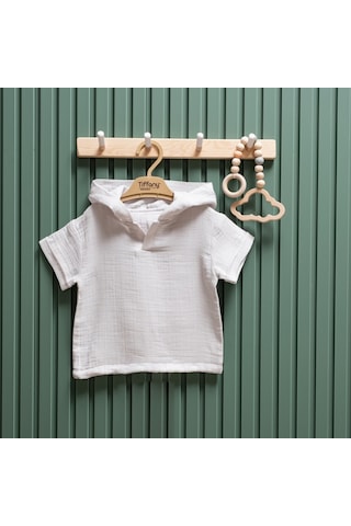 Tiffany Baby & Kids Tiffany Baby Müslin Theme Kapşonlu Tişört 26123 Gri