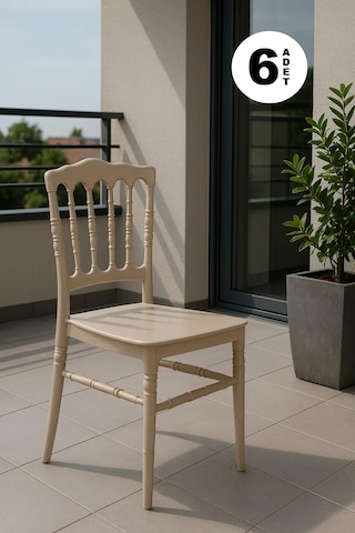 6 Adet Miray Cappucino Sandalye / Balkon-bahçe-mutfak Cappuccino Cappuccino