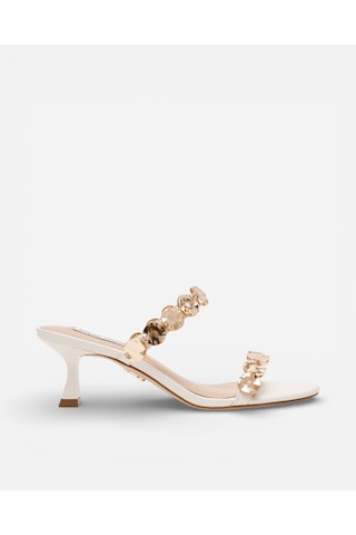 Steve Madden Annıka Bone Leath Kadın Bone Leath Topuklu Terlik Annıka Krem