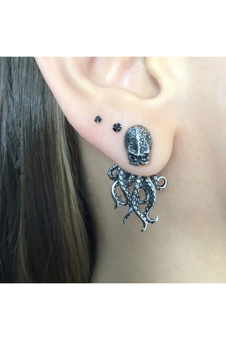 Kadınlar İçin Retro Ahtapot Küpeler - Şık Ve Abartılı Hayvan Küpeleri - Antik Altın